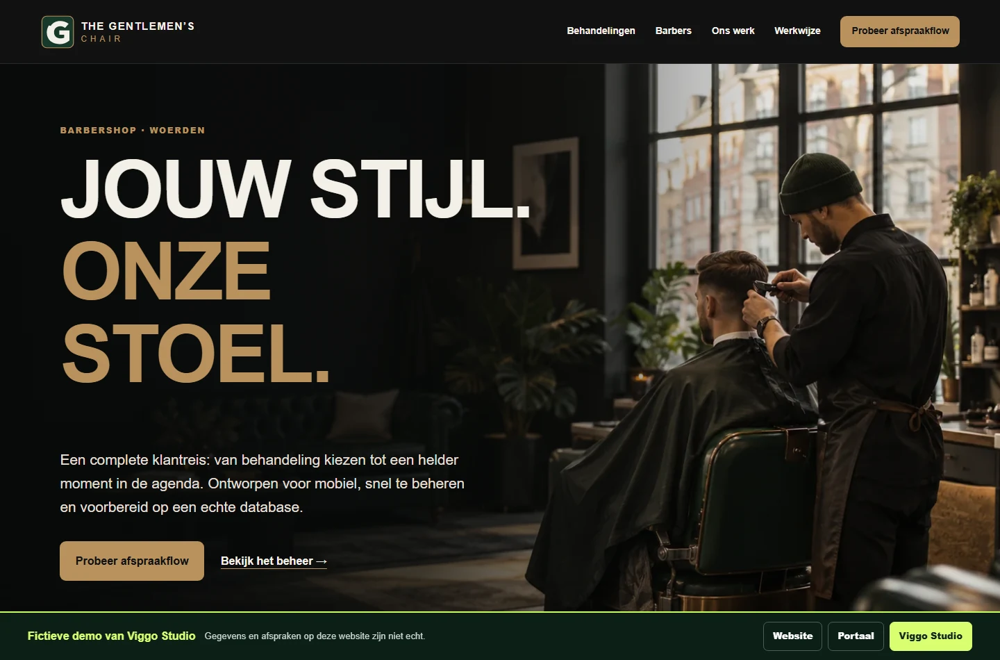 Voorbeeldwebsite The Gentlemen's Chair