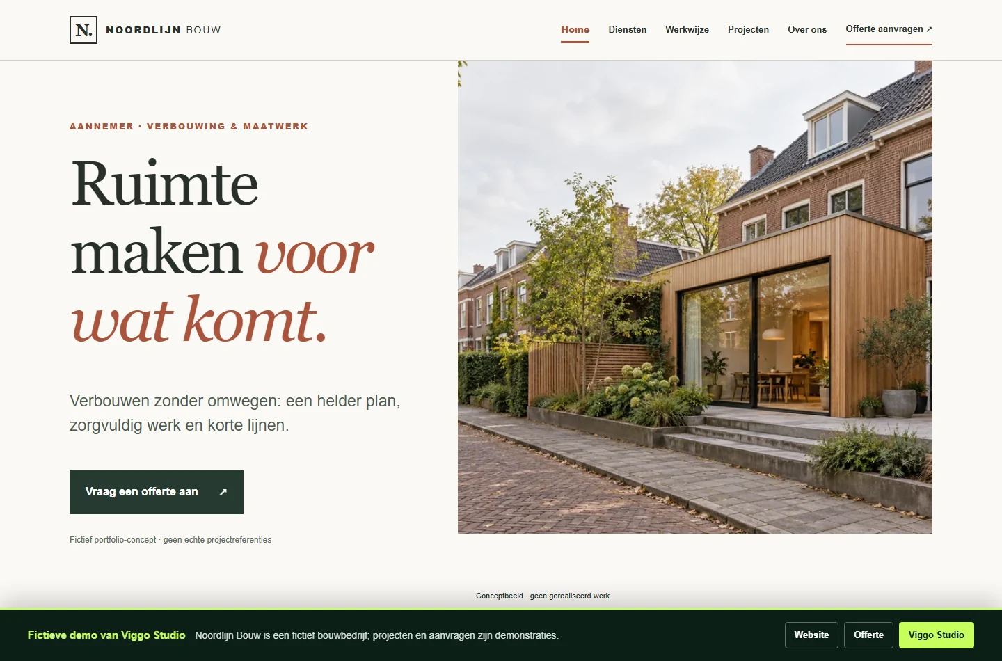 Voorbeeldwebsite Noordlijn Bouw